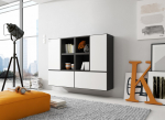 Cama MEBLE Cama living room furniture set ROCO 19 (4xRO3 + 4xRO6) black/black/white | ROCO19 CZ/CZ/BI