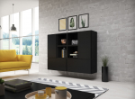 Cama MEBLE Cama living room furniture set ROCO 19 (4xRO3 + 4xRO6) black/black/black | ROCO19 CZ/CZ/CZ