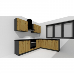 STOLKAR Cosmo Design ANIKA kitchen furniture set, artisan oak/graphite 2.0/2.6 | MKUSKRZMK0007 | 5905406021817