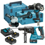 MAKITA  ZESTAW COMBO 18V DLX3202TJ (DHP492, DGA506, DHR243) 3x5,0Ah 2xMP | 11014948 | 0197050010889