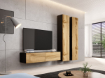Cama MEBLE Cama living room cabinet set VIGO 9 black/wotan oak | VIGO9 CZ/W