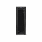 LANBERG Installation cabinet rack 19 37u 600x800 black, black glass door lcd (Flat pack) | FF01-6837-12BL | 5901969430400