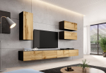 Cama MEBLE Cama living room cabinet set VIGO 13 black/wotan oak | VIGO13 CZ/W