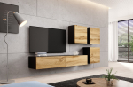 Cama MEBLE Cama living room cabinet set VIGO 23 black/wotan oak | VIGO23 CZ/W