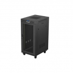 LANBERG Standing 19" 24U Rack Installation Cabinet 600&times;800 Black with Perforated Door and LCD (Flat Pack) V2 | FF01-6824-23BL | 5901969447903
