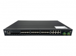 LevelOne 28-Port L2 Plus Managed Gigabit Fiber Industrial Switch, 4x 1.25/2.5GbE SFP, 16x 1.25GbE SFP, 8x Gigabit SFP/RJ45 Combo, Redundant Power Supply, -40&deg;C to 80&deg;C | 492317 | 4015867238608