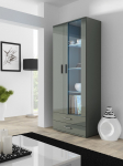 Cama MEBLE Cama display cabinet SOHO S6 2D2S grey/grey gloss | SOHOWITS6 SZ/SZ | 5903815003172