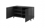 Cama MEBLE Cama sideboard 2D REJA graphite grey gloss/graphite grey gloss | REJA 2D GR | 5903815005398