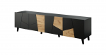 Cama MEBLE RTV cabinet ETNA 200x42x52 black matt + oak craft | ETNA RTV200 CR | 5903815008030