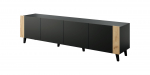 Cama MEBLE TV cabinet FARO 200x42x52 black matt + oak craft | FARO RTV200 CZ | 5903815007989