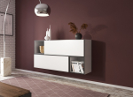 Cama MEBLE Cama living room furniture set ROCO 14 (2xRO1 + 2xRO6) white/black/white | ROCO14 BI/CZ/BI