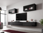 Cama MEBLE Cama Living room cabinet set VIGO SLANT 3 black/black gloss | VIGO SLANT 3 CZ