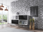 Cama MEBLE Cama living room furniture set ROCO 15 (RO4+2xRO3+2xRO6) white/white/black | ROCO15 BI/BI/CZ