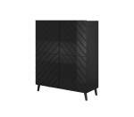 Cama MEBLE Shelving unit ABETO 100.5 x 40 x 121.5 cm black/gloss black | ABETO REG CZ | 5903815007613