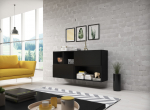 Cama MEBLE Cama living room furniture set ROCO 15 (RO4+2xRO3+2xRO6) black/black/black | ROCO15 CZ/CZ/CZ
