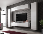 Cama MEBLE Cama Living room cabinet set VIGO SLANT 7 white/white gloss | VIGO SLANT 7 BI