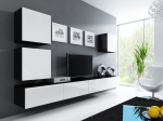 Cama MEBLE Cama Living room cabinet set VIGO 22 black/white gloss | VIGO 22 CZ/BI