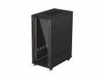 LANBERG 19" 27U 600 &times; 1000 BLACK FLOOR-STANDING RACK CABINET WITH GLASS DOOR,  (FLAT PACK) | FF01-6027-12B | 5901969448306