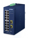 PLANET IP30 Industrial L2/L4 16-Port Managed L2/L4 Gigabit Ethernet (10/100/1000) Blue | 1692887 | 4711605287104