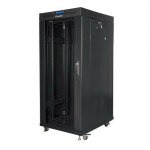 LANBERG FLOOR-STANDING RACK CABINET 19" 27U 800X1200 BLACK LCD GLASS DOOR  (FLAT PACK) | FF01-8227-12BL | 5901969438017