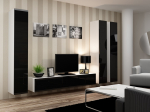 Cama MEBLE Cama Living room cabinet set VIGO 1 white/black gloss | VIGO 1 BI/CZ