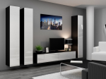 Cama MEBLE Cama Living room cabinet set VIGO 1 black/white gloss | VIGO 1 CZ/BI