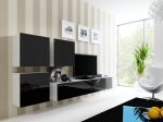 Cama MEBLE Cama Living room cabinet set VIGO 23 white/black gloss | VIGO 23 BI/CZ