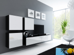 Cama MEBLE Cama Living room cabinet set VIGO 23 black/white gloss | VIGO 23 CZ/BI