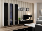 Cama MEBLE Cama Living room cabinet set VIGO 2 white/black gloss | VIGO 2 BI/CZ