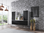 Cama MEBLE Cama living room furniture set ROCO 18 (4xRO3 + 2xRO6) white/white/black | ROCO18 BI/BI/CZ