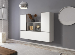 Cama MEBLE Cama living room furniture set ROCO 18 (4xRO3 + 2xRO6) white/black/white | ROCO18 BI/CZ/BI