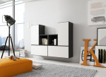 Cama MEBLE Cama living room furniture set ROCO 18 (4xRO3 + 2xRO6) black/black/white | ROCO18 CZ/CZ/BI