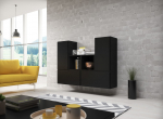 Cama MEBLE Cama living room furniture set ROCO 18 (4xRO3 + 2xRO6) black/black/black | ROCO18 CZ/CZ/CZ