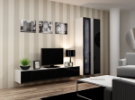 Cama MEBLE Cama Living room cabinet set VIGO 3 white/black gloss | VIGO 3 BI/CZ