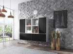 Cama MEBLE Cama living room furniture set ROCO 19 (4xRO3 + 4xRO6) white/white/black | ROCO19 BI/BI/CZ