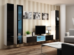 Cama MEBLE Cama Living room cabinet set VIGO 17 white/black gloss | VIGO 17 BI/CZ