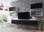 Cama MEBLE Cama living room furniture set ROCO 3 (2xRO3+2xRO4+2xRO1) white/white/black | ROCO3 BI/BI/CZ