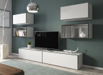 Cama MEBLE Cama living room furniture set ROCO 3 (2xRO3+2xRO4+2xRO1) white/black/white | ROCO3 BI/CZ/BI