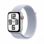 APPLE Watch SE GPS + Cellular 44 mm Silver Aluminium Case with Blue Cloud Sport Loop | MXGR3ET/A | 195949650055