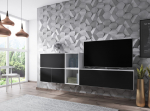 Cama MEBLE Cama living room furniture set ROCO 9 (RO1+RO3+2xRO6+2xRO5) white/white/black | ROCO9 BI/BI/CZ