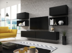 Cama MEBLE Cama living room furniture set ROCO 3 (2xRO3+2xRO4+2xRO1) black/black/black | ROCO3 CZ/CZ/CZ