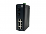 LevelOne 10-Port L2 Plus Managed Gigabit Industrial Switch, 8x 1GbE RJ45, 2x 1/2.5GbE SFP, DIN-Rail, -40&deg;C to 75&deg;C | 492312 | 4015867238585
