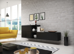 Cama MEBLE Cama living room furniture set ROCO 9 (RO1+RO3+2xRO6+2xRO5) black/black/black | ROCO9 CZ/CZ/CZ