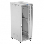 LANBERG Szafa stojąca rack 19 42U 800x1000 szara drzwi szkalne flat pack | FF01-8042-12SL | 5901969441147