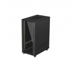 LANBERG 19-inch 27U floor-standing rack cabinet, 600x1000, glass door, (flat-pack), black | FF01-6027-12B | 5901969448306