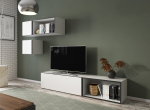 Cama MEBLE Cama living room furniture set ROCO 5 (RO1+2xRO4+2xRO5) white/black/white | ROCO5 BI/CZ/BI