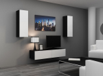 Cama MEBLE Cama Living room cabinet set VIGO 7 black/white gloss | VIGO 7 CZ/BI