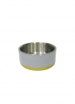 AGX STEEL Kausi lemmikloomale, metall, valge kuldse p&otilde;hjaga &Oslash;12 cm