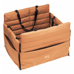 MISOKO Lemmiklooma transpordikott koos istmekaitsega, avatud, nahk, pruun 50x48x30 cm