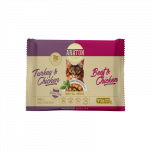 ARATON Niiske lemmikloomatoidu komplekt steriliseeritud t&auml;iskasvanud kassidele k&otilde;igi t&otilde;ugude puhul 4x85 g